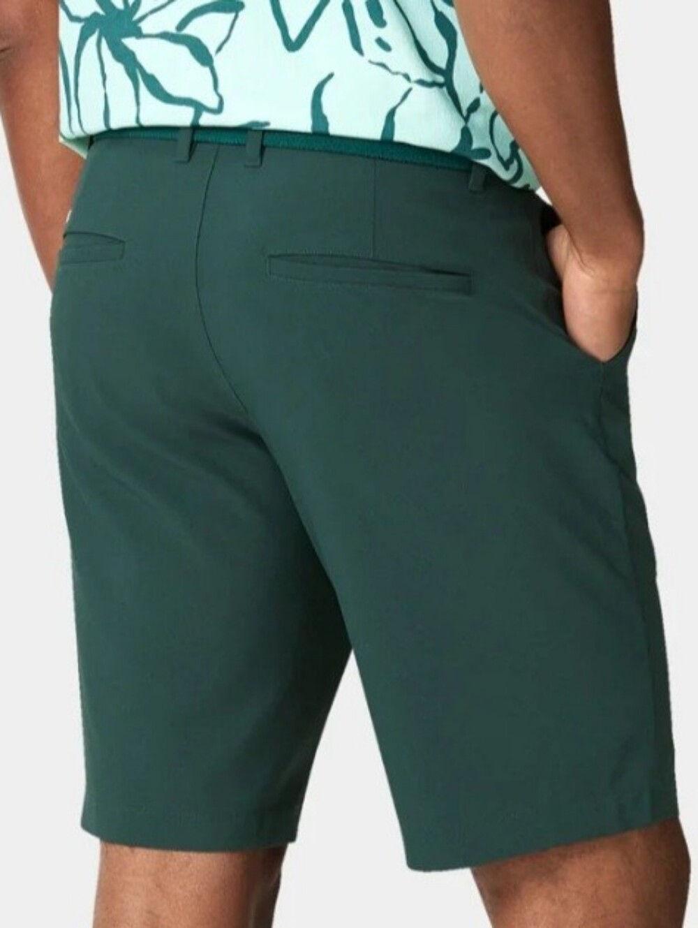 Theory Forest Green Flat Front Men's Shorts